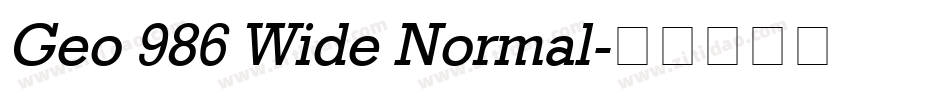 Geo 986 Wide Normal字体转换